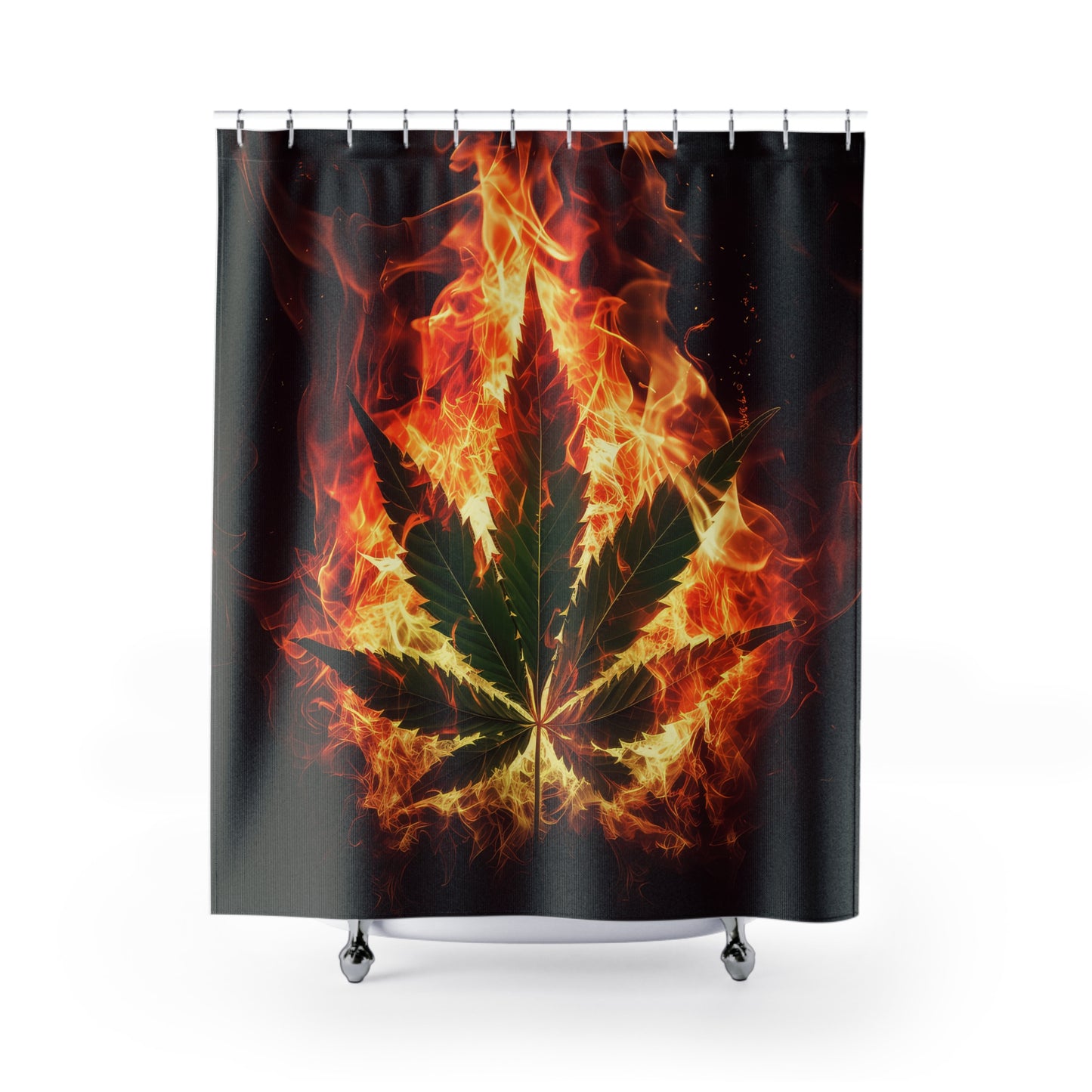 Pot Leaf Fire 1 Shower Curtains
