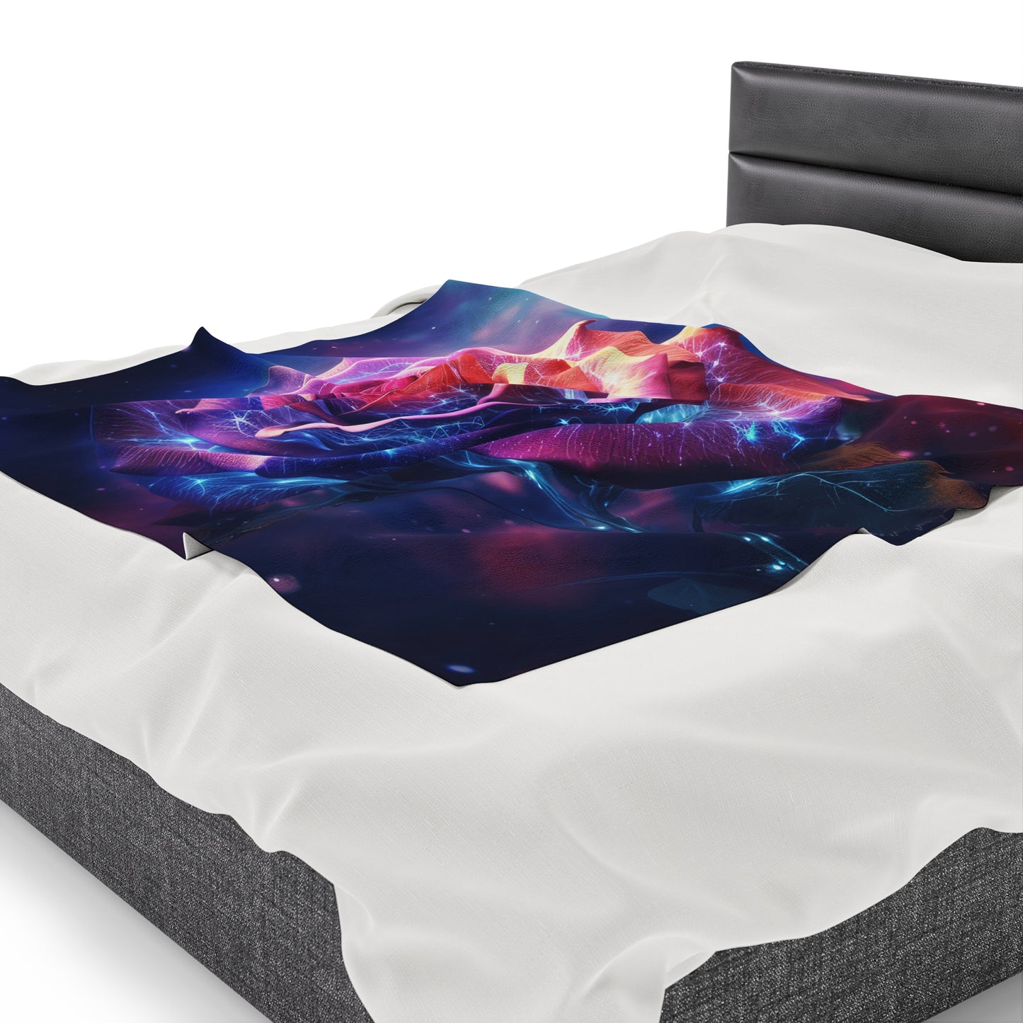 Space Flower 5 Velveteen Plush Blanket