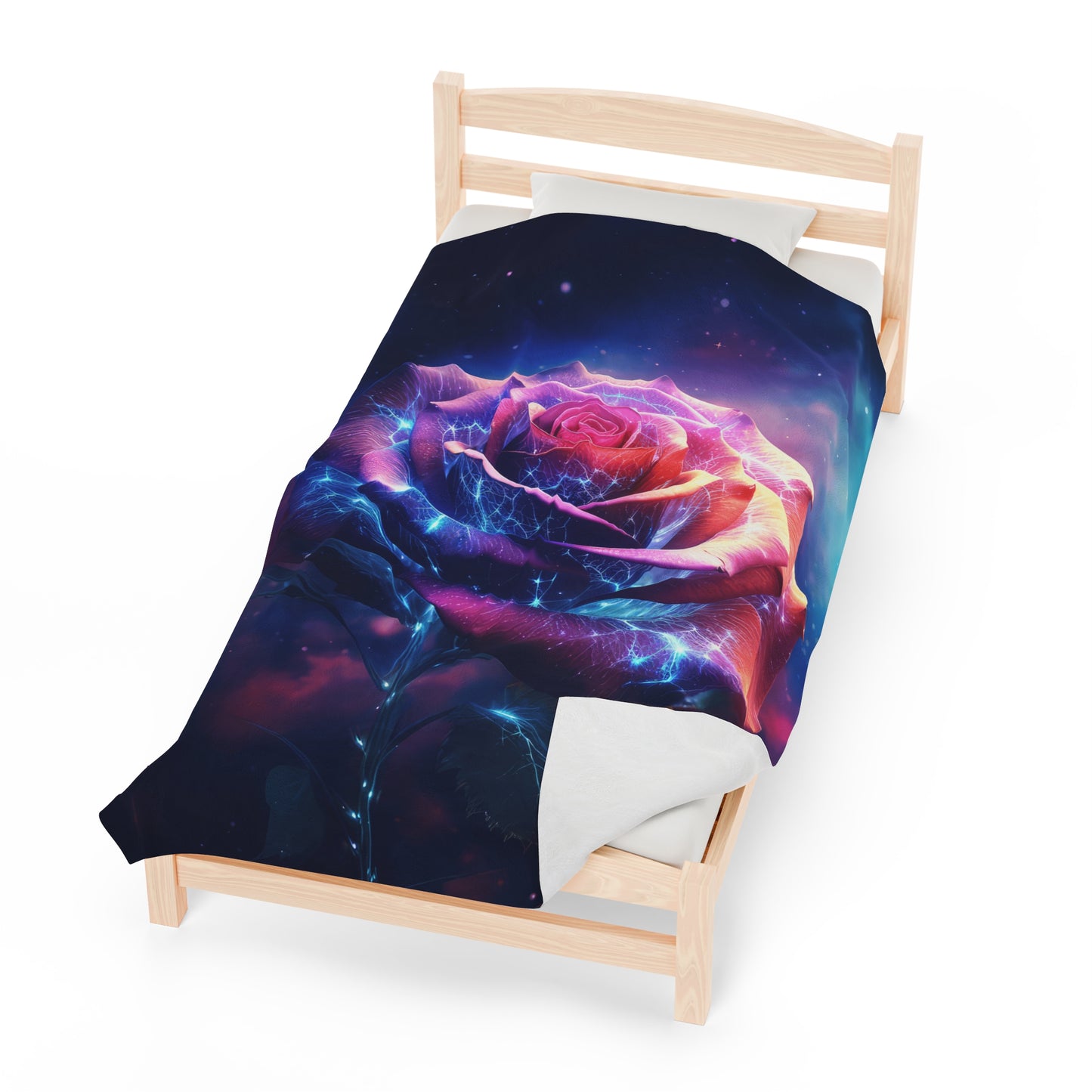 Space Flower 5 Velveteen Plush Blanket