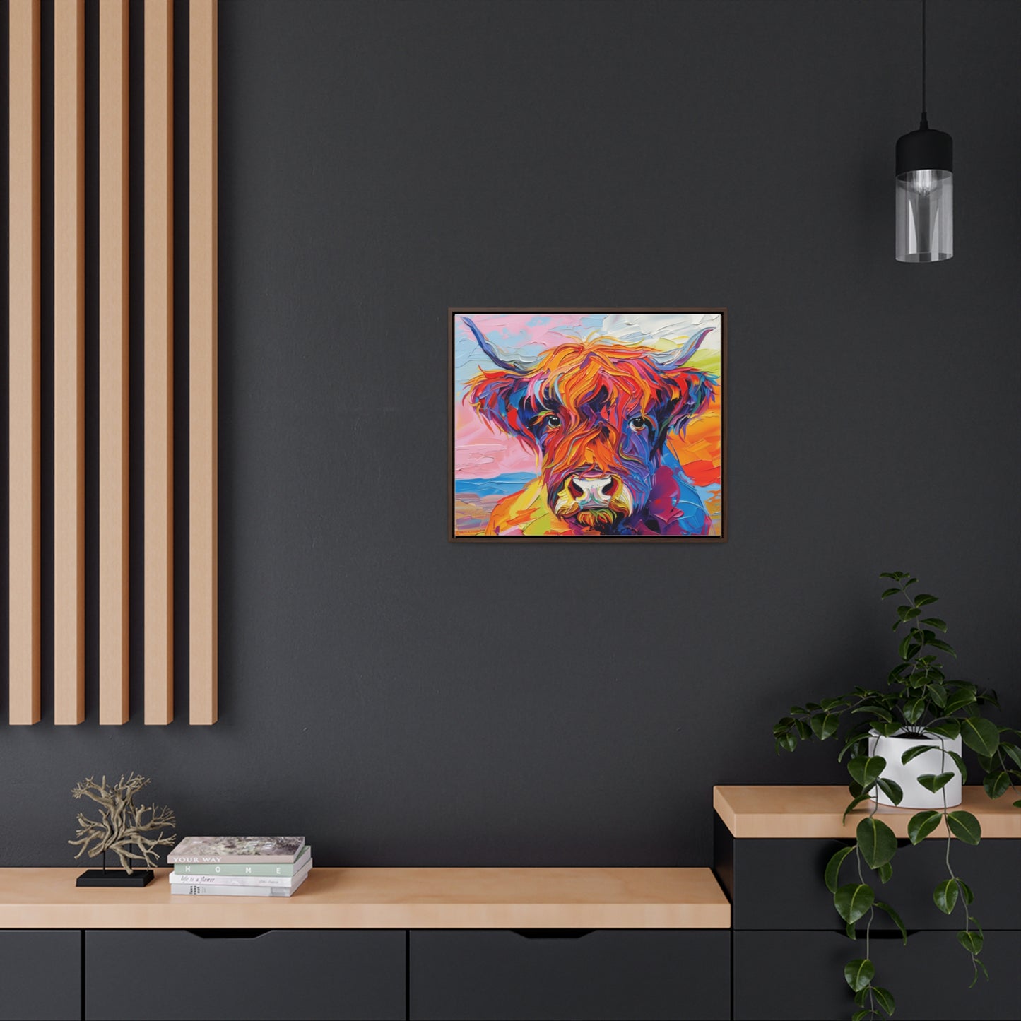 Highland Cow 3 Gallery Canvas Wraps, Horizontal Frame
