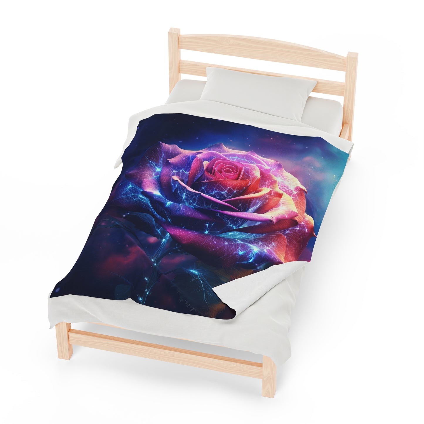Space Flower 5 Velveteen Plush Blanket