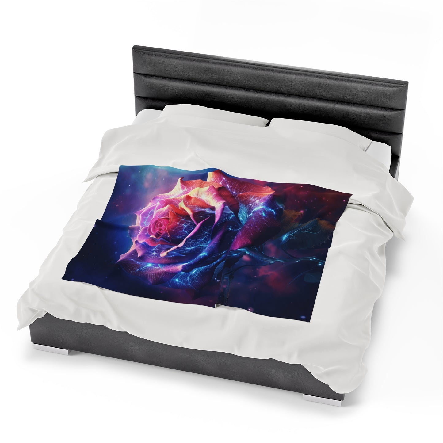 Space Flower 5 Velveteen Plush Blanket