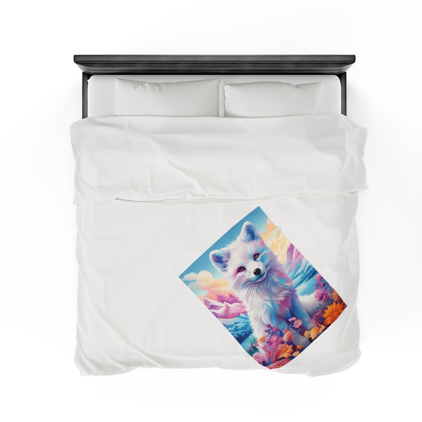 Arctic Fox 1 Velveteen Plush Blanket