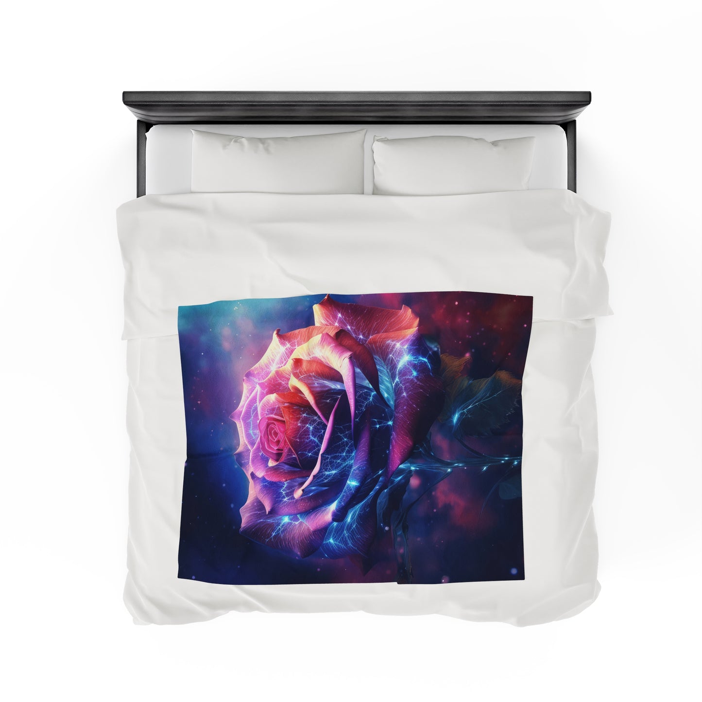 Space Flower 5 Velveteen Plush Blanket