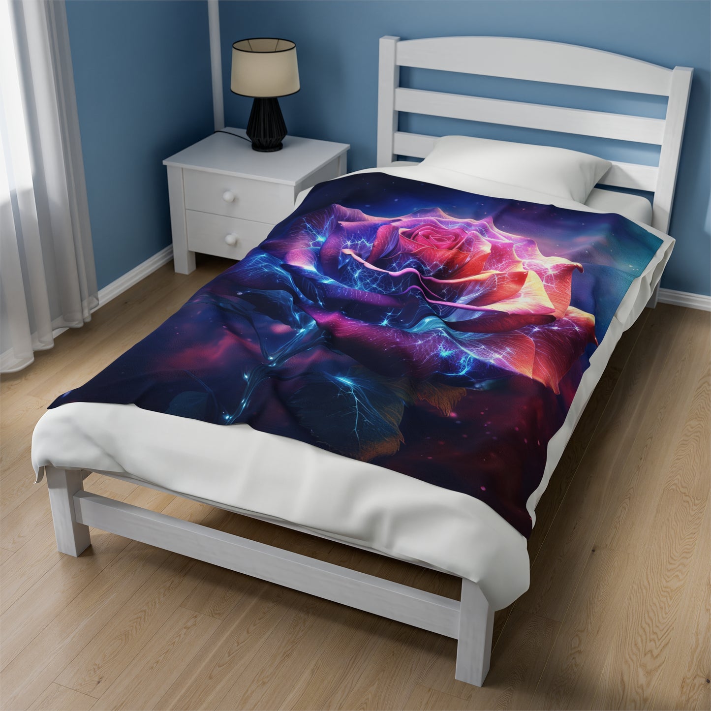 Space Flower 5 Velveteen Plush Blanket