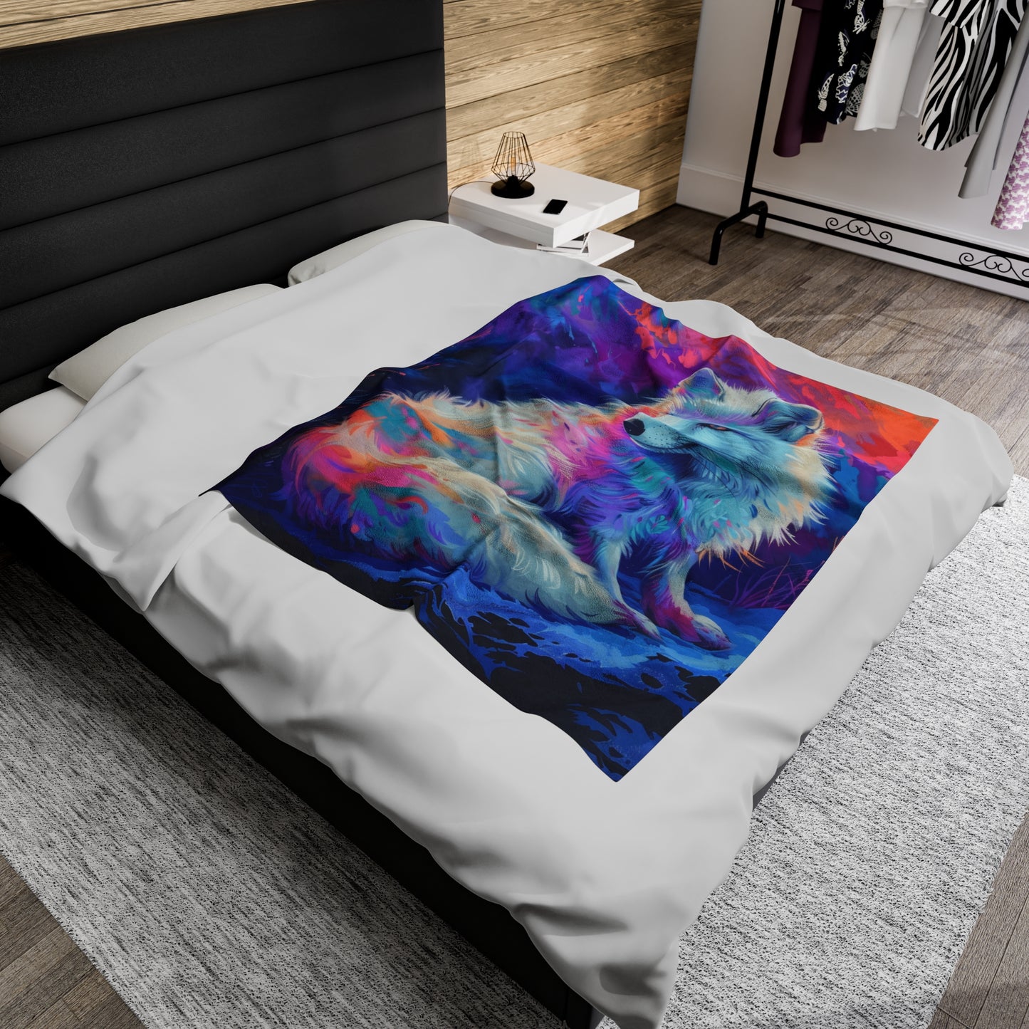 Arctic Fox 2 Velveteen Plush Blanket