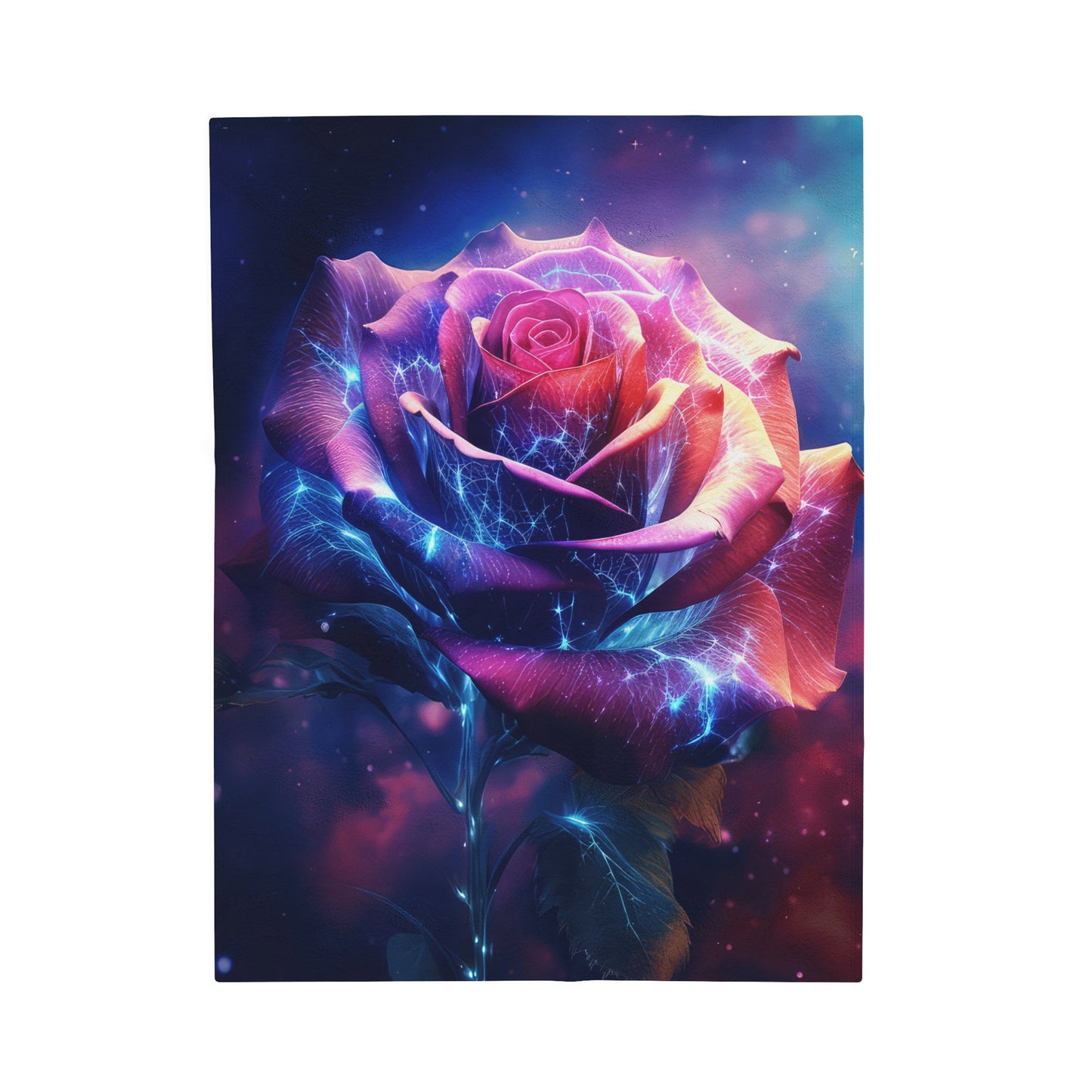 Space Flower 5 Velveteen Plush Blanket