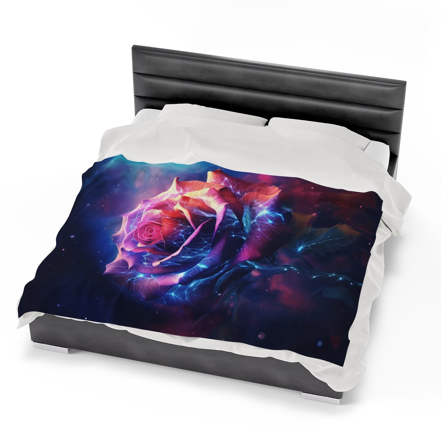 Space Flower 5 Velveteen Plush Blanket