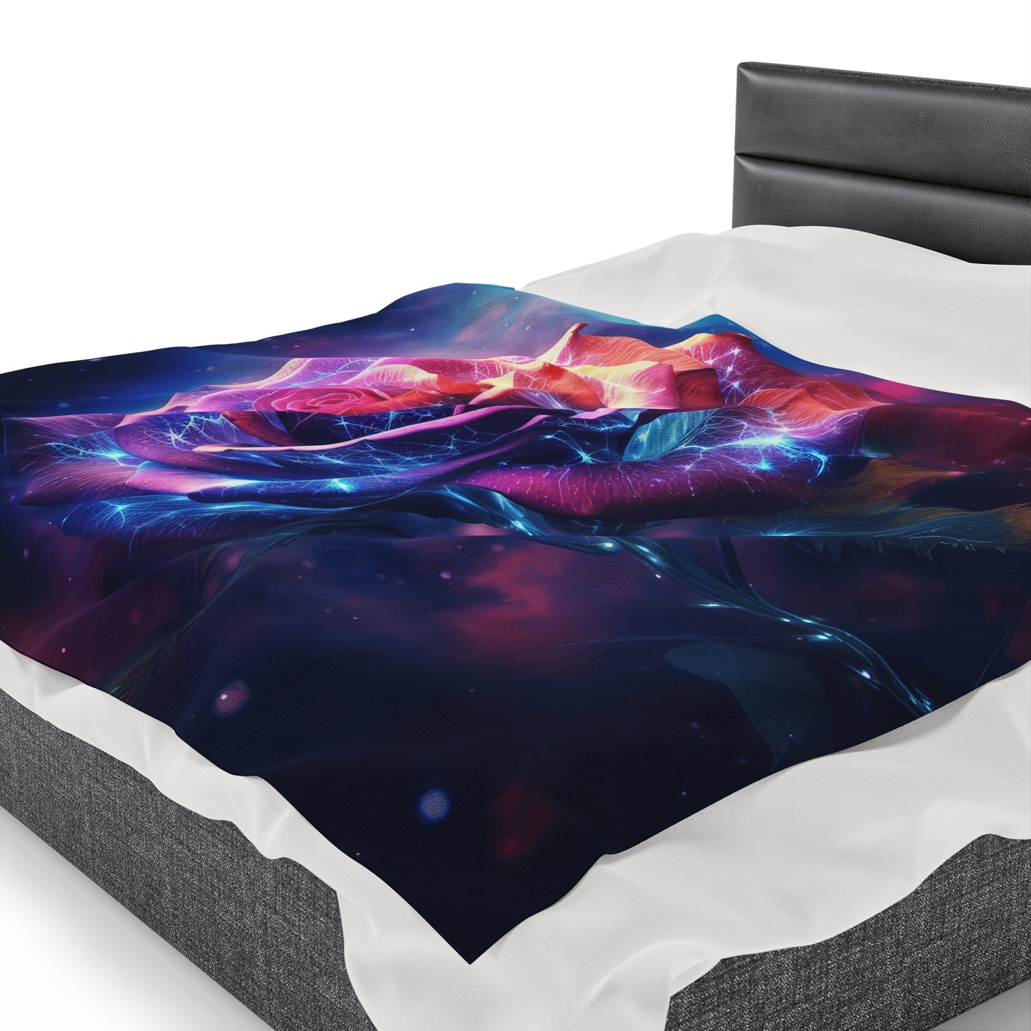 Space Flower 5 Velveteen Plush Blanket