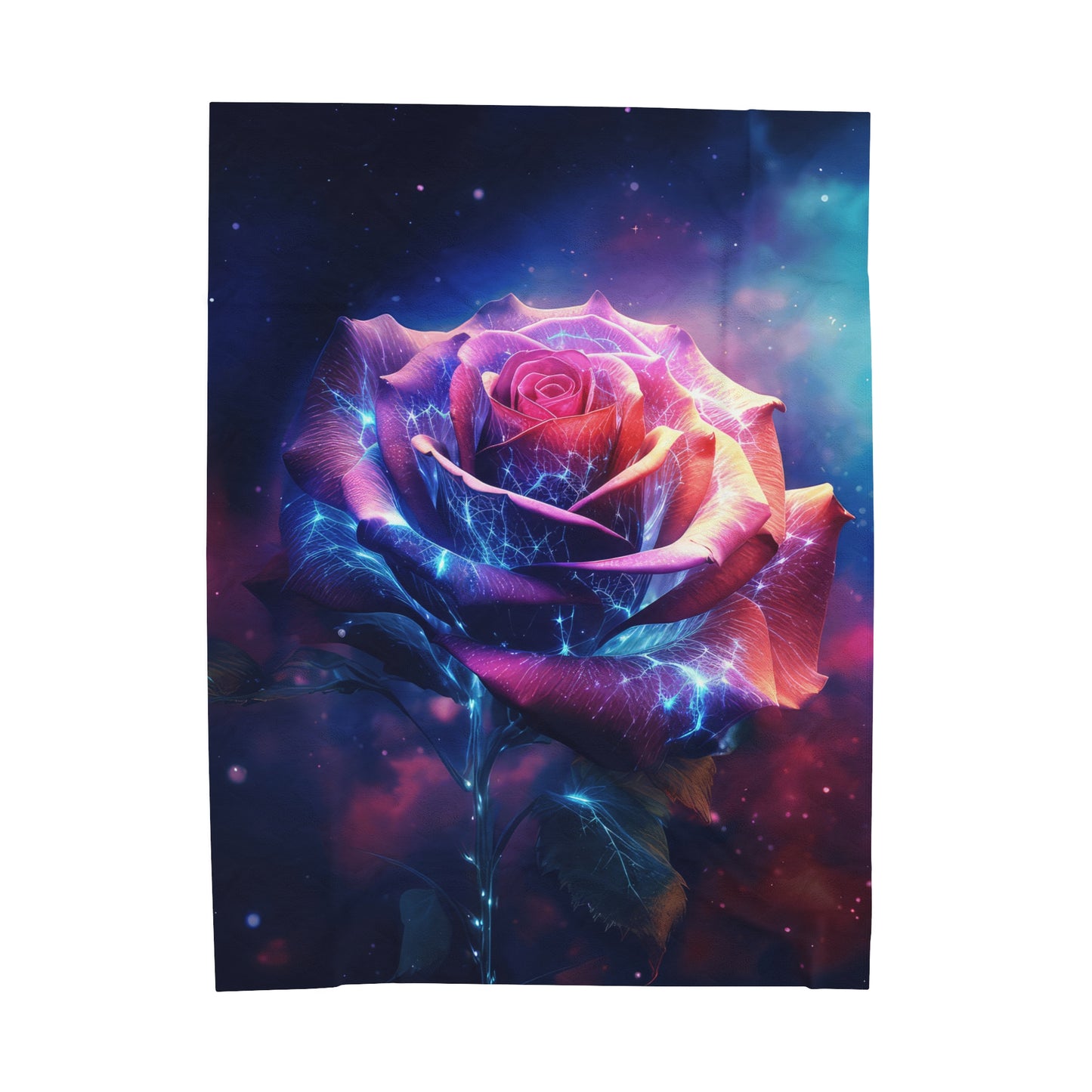 Space Flower 5 Velveteen Plush Blanket