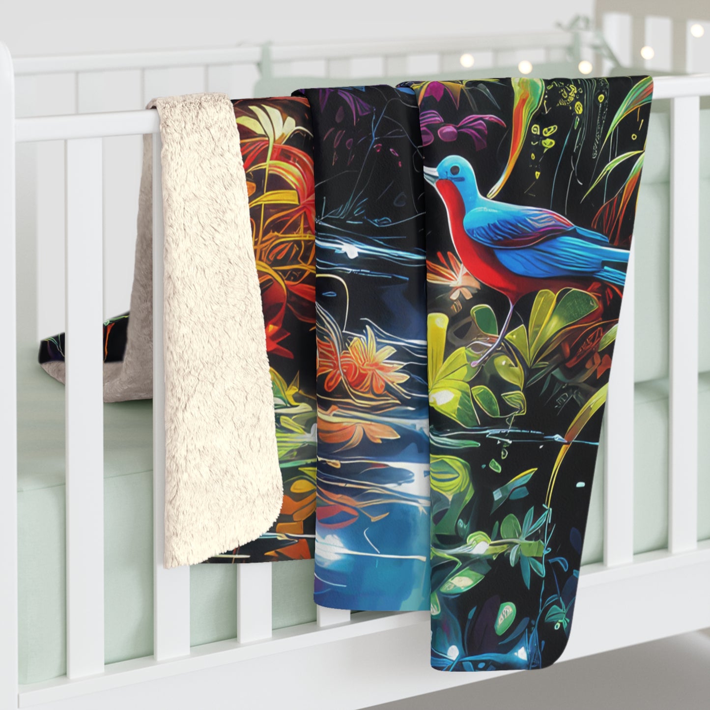 Psychedelic Rainforest 1 Sherpa Fleece Blanket