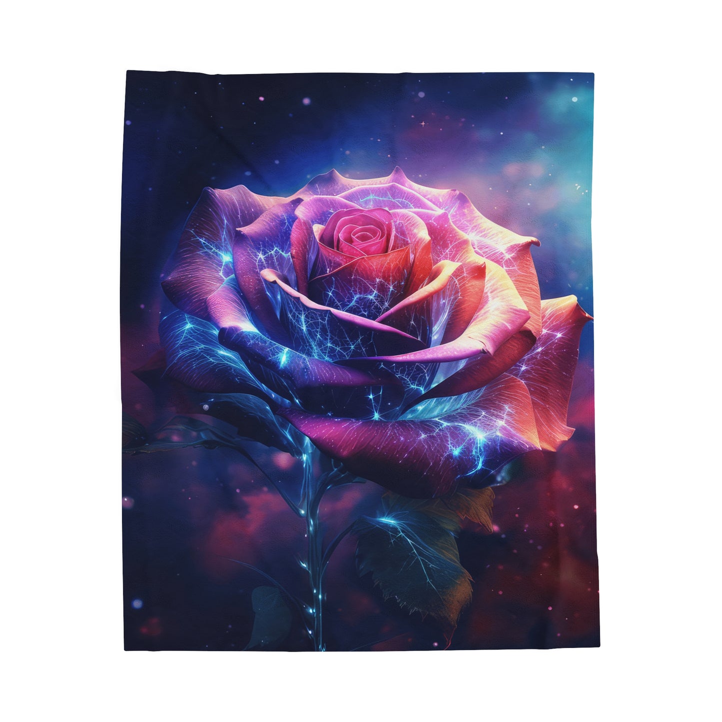 Space Flower 5 Velveteen Plush Blanket