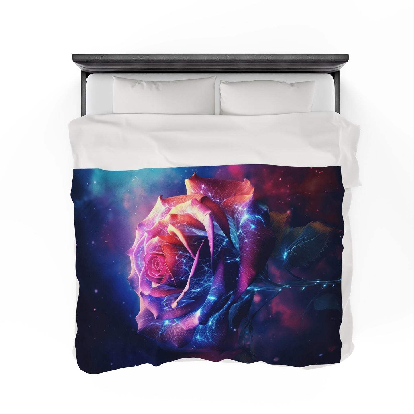 Space Flower 5 Velveteen Plush Blanket