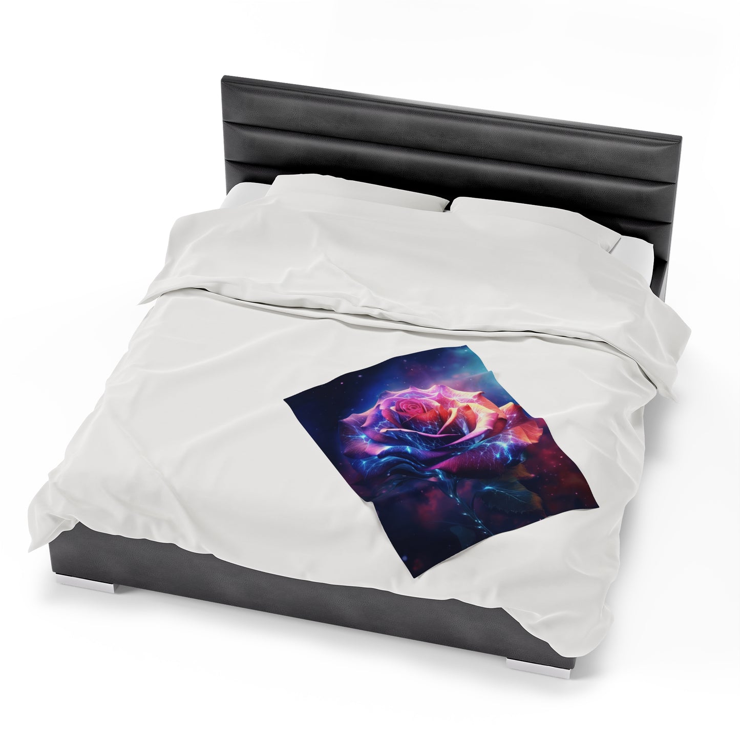 Space Flower 5 Velveteen Plush Blanket