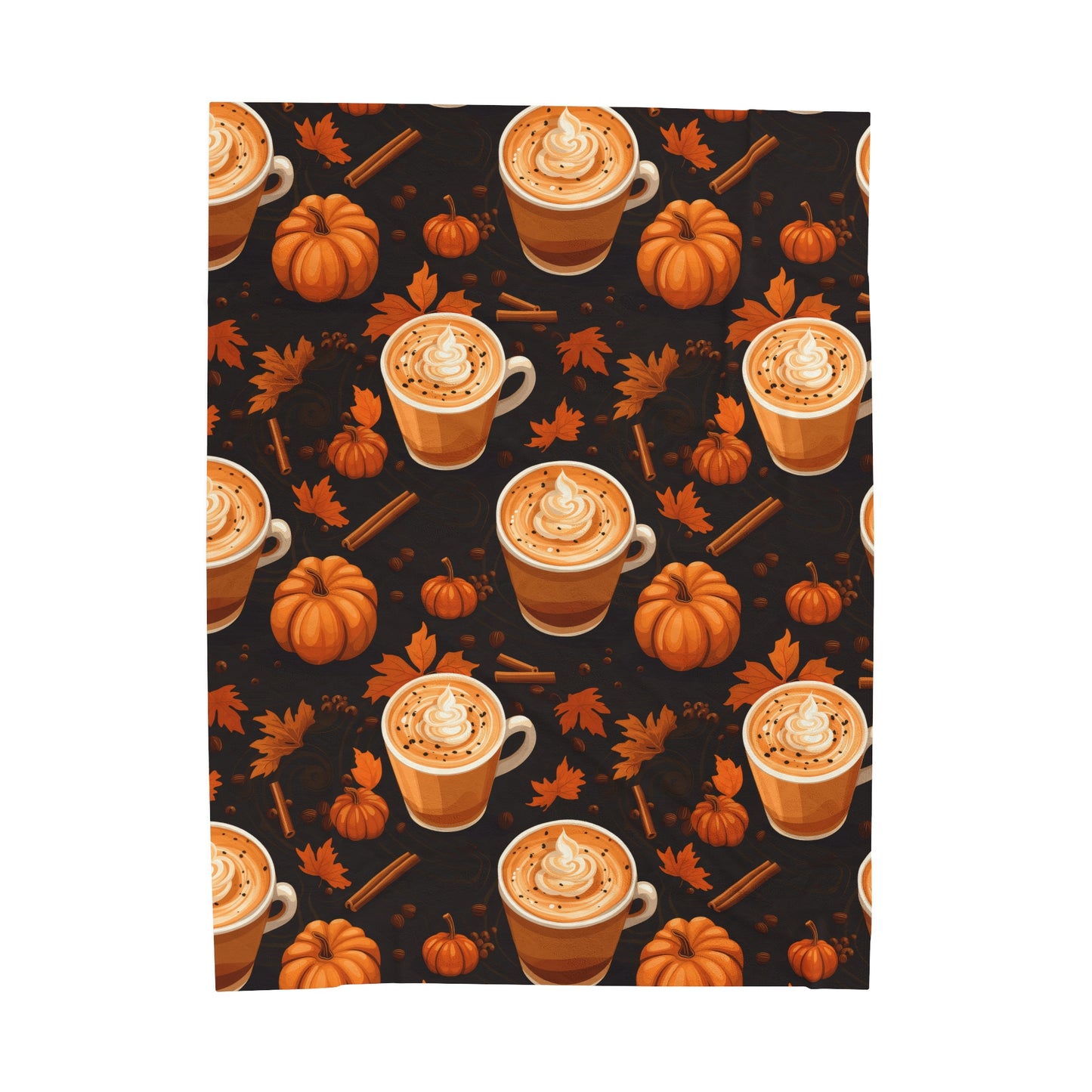 Pumpkin Spice Latte Fall 3 Velveteen Plush Blanket