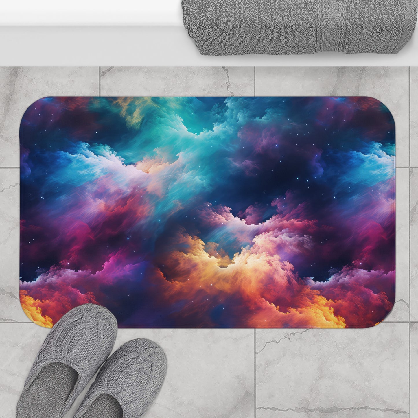 Rainbow Clouds 5 Bath Mat