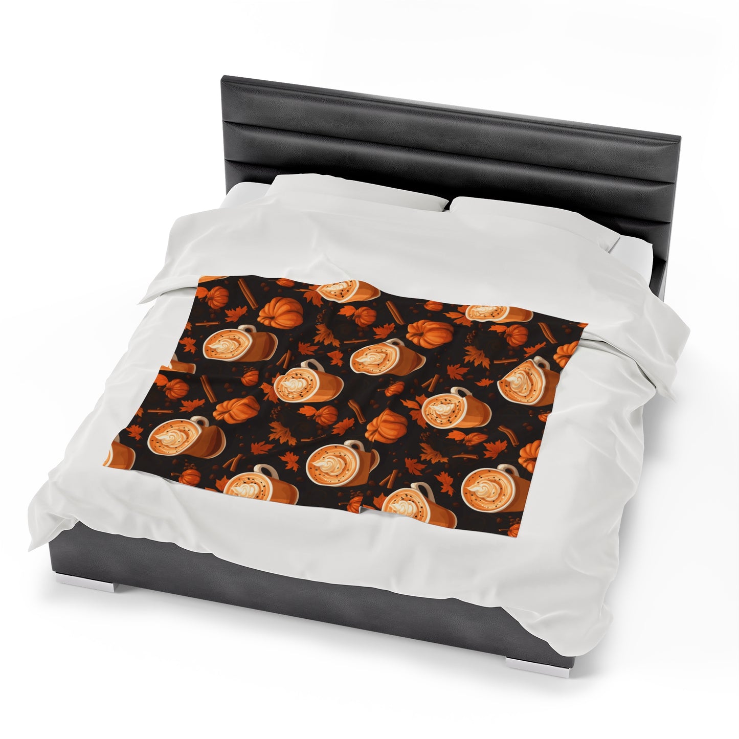 Pumpkin Spice Latte Fall 3 Velveteen Plush Blanket