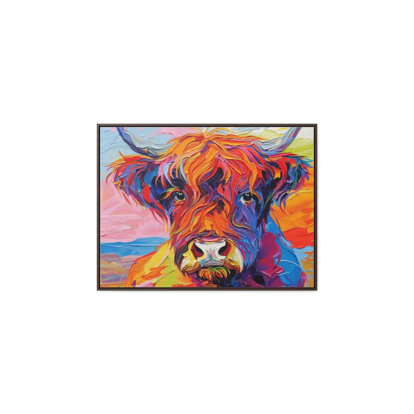 Highland Cow 3 Gallery Canvas Wraps, Horizontal Frame