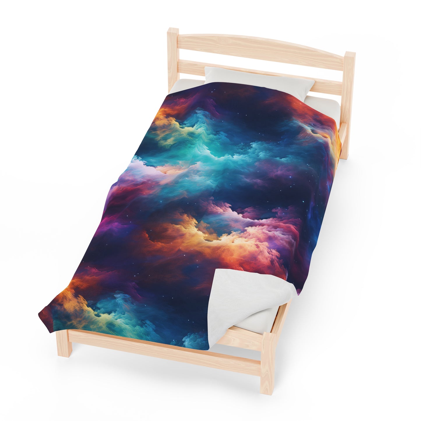 Rainbow Clouds 5 Velveteen Plush Blanket