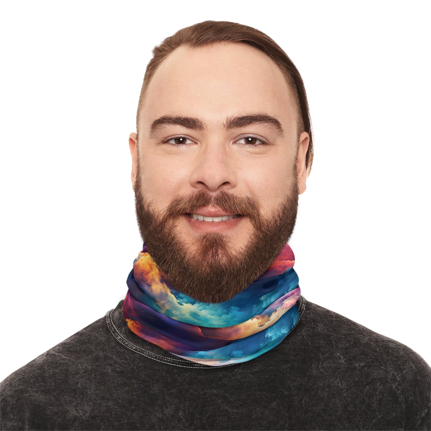 Rainbow Clouds 5 Lightweight Neck Gaiter