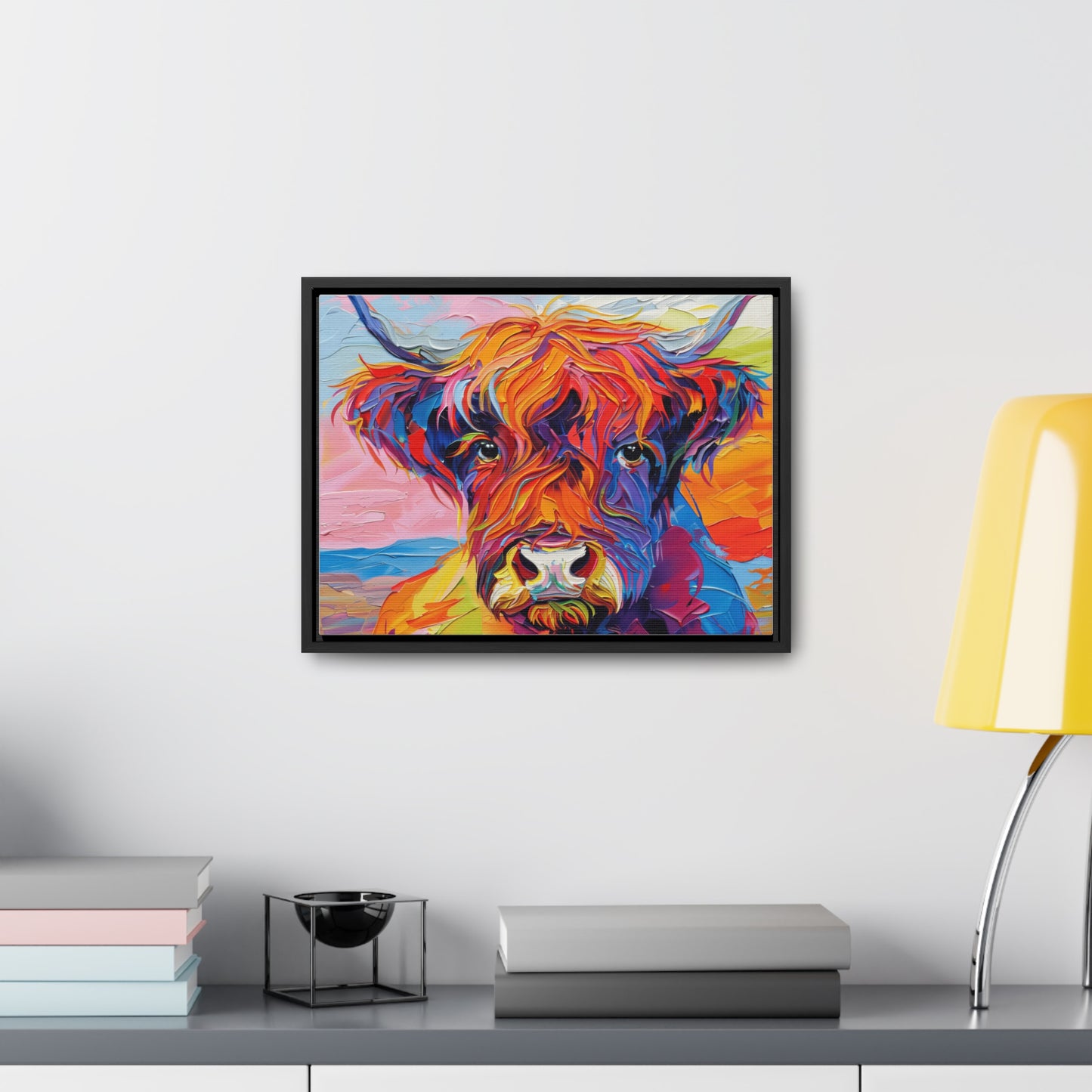 Highland Cow 3 Gallery Canvas Wraps, Horizontal Frame