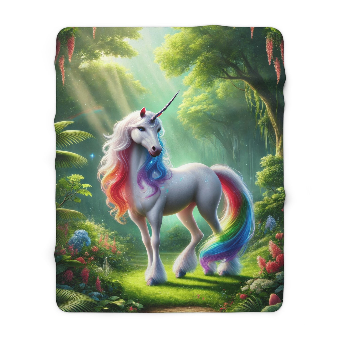 Rainbow Unicorn 1 Sherpa Fleece Blanket