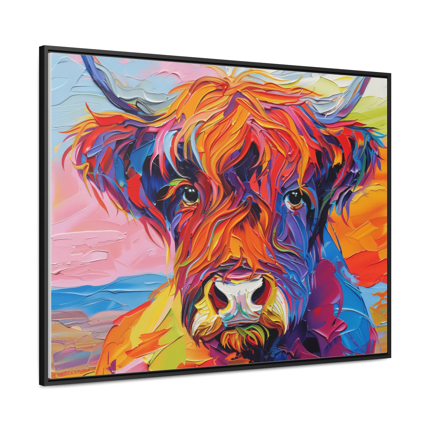 Highland Cow 3 Gallery Canvas Wraps, Horizontal Frame