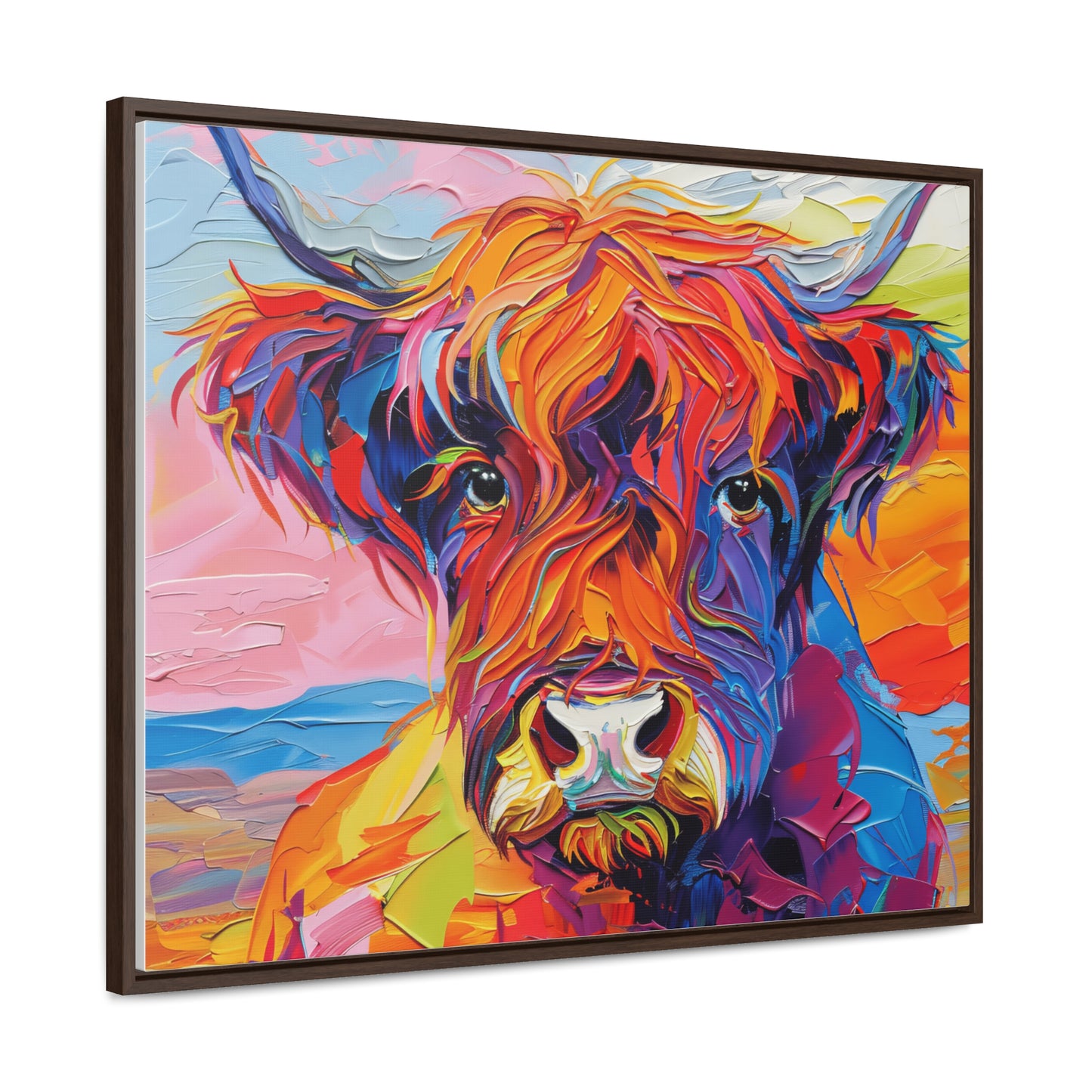 Highland Cow 3 Gallery Canvas Wraps, Horizontal Frame