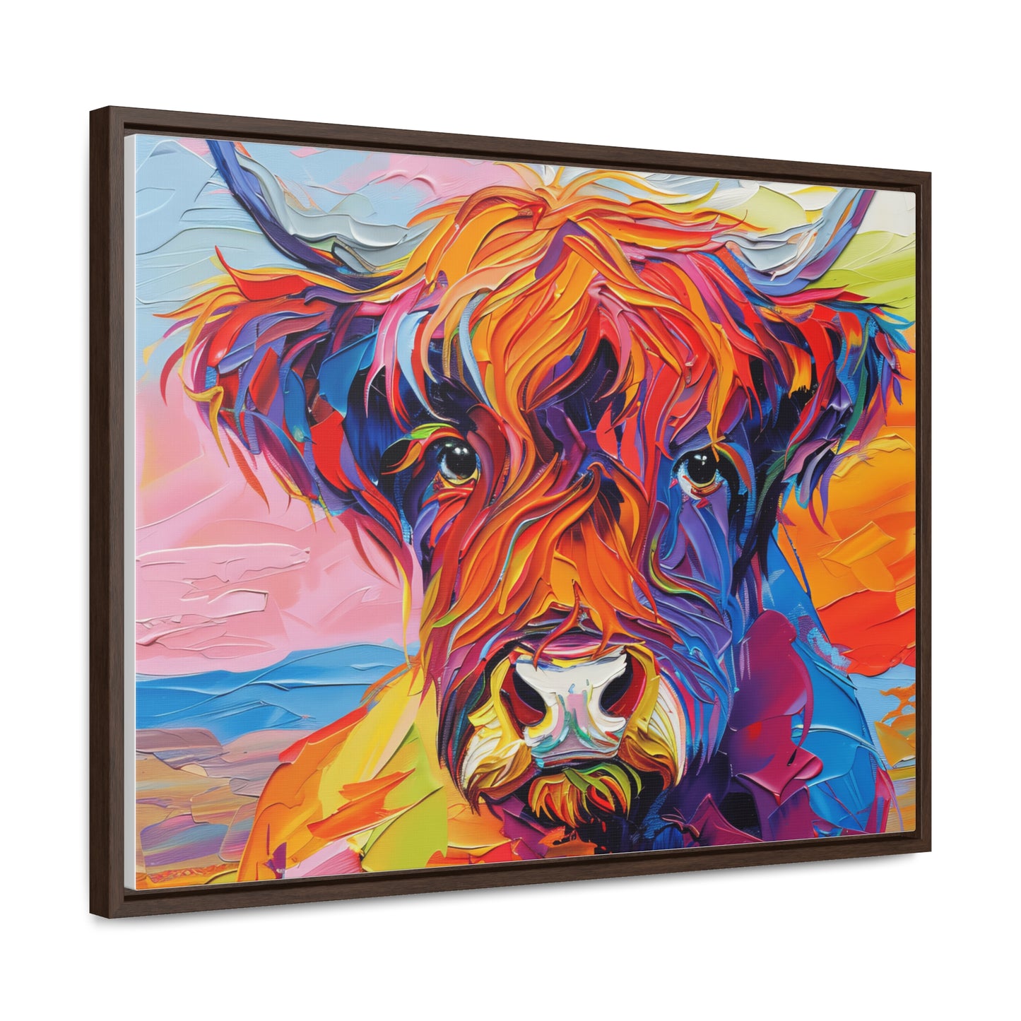 Highland Cow 3 Gallery Canvas Wraps, Horizontal Frame