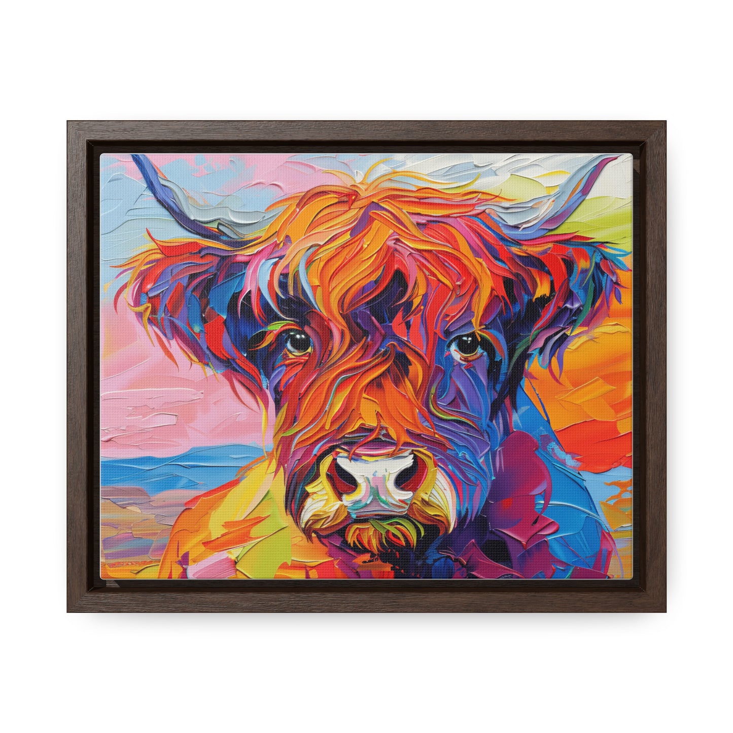 Highland Cow 3 Gallery Canvas Wraps, Horizontal Frame