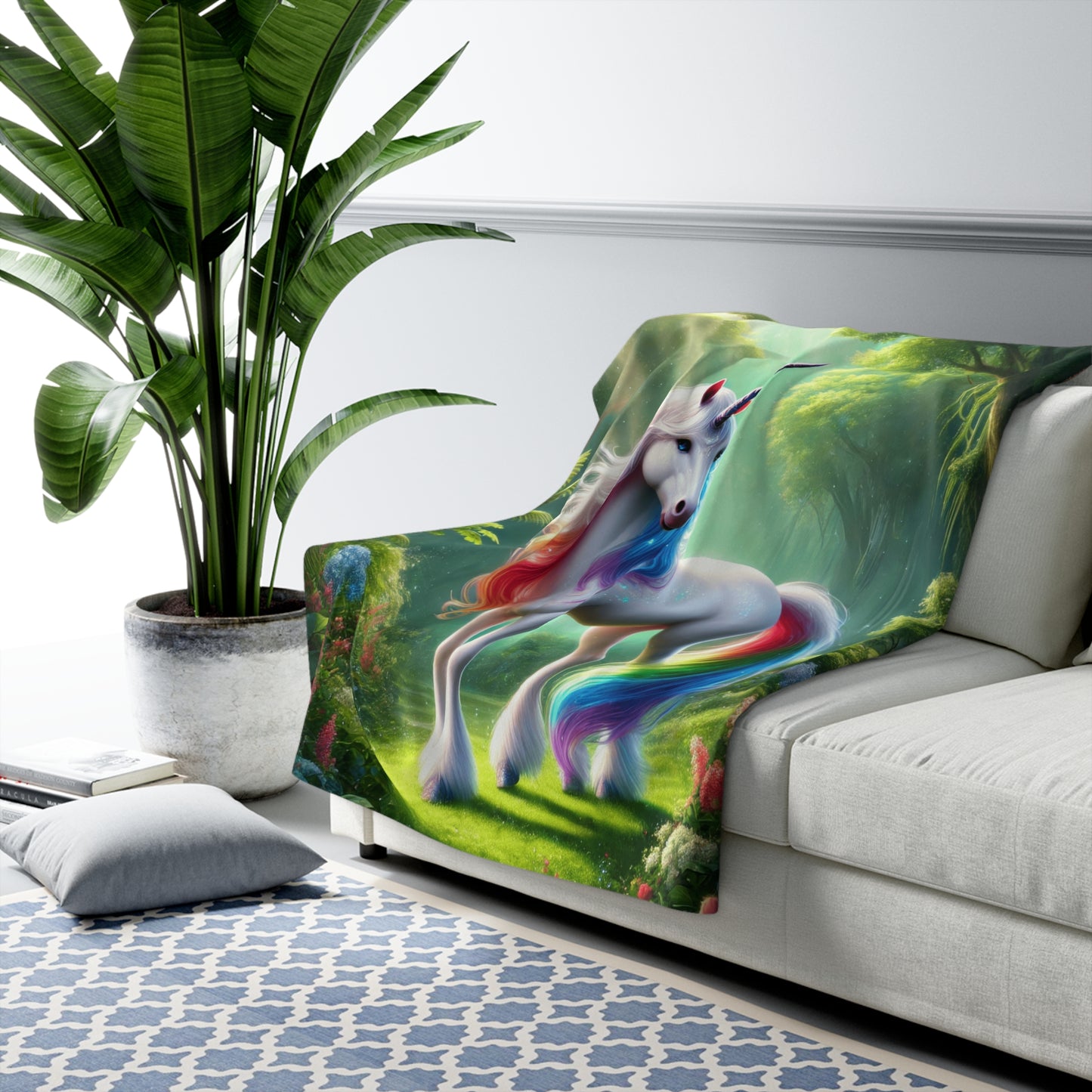 Rainbow Unicorn 1 Sherpa Fleece Blanket