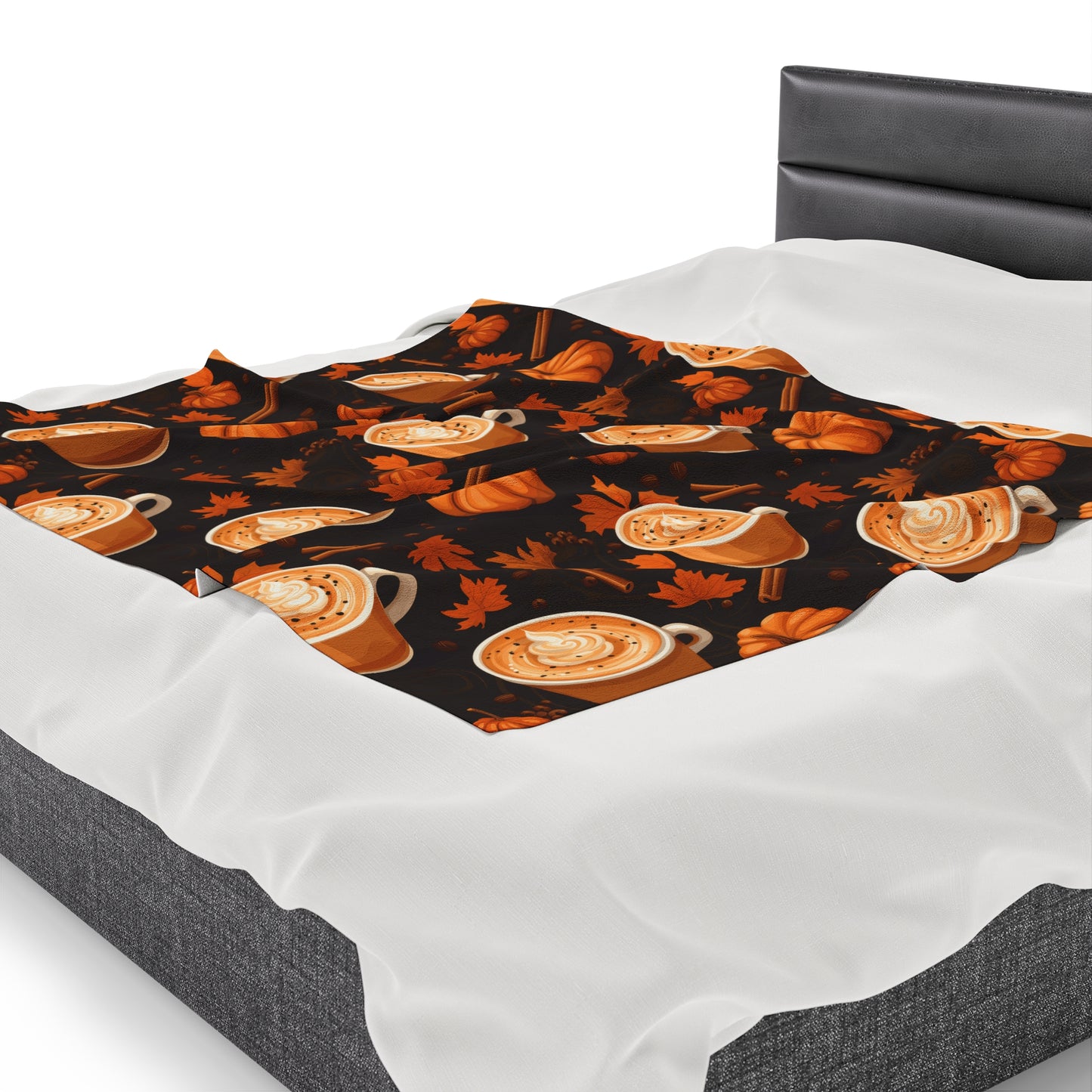 Pumpkin Spice Latte Fall 3 Velveteen Plush Blanket