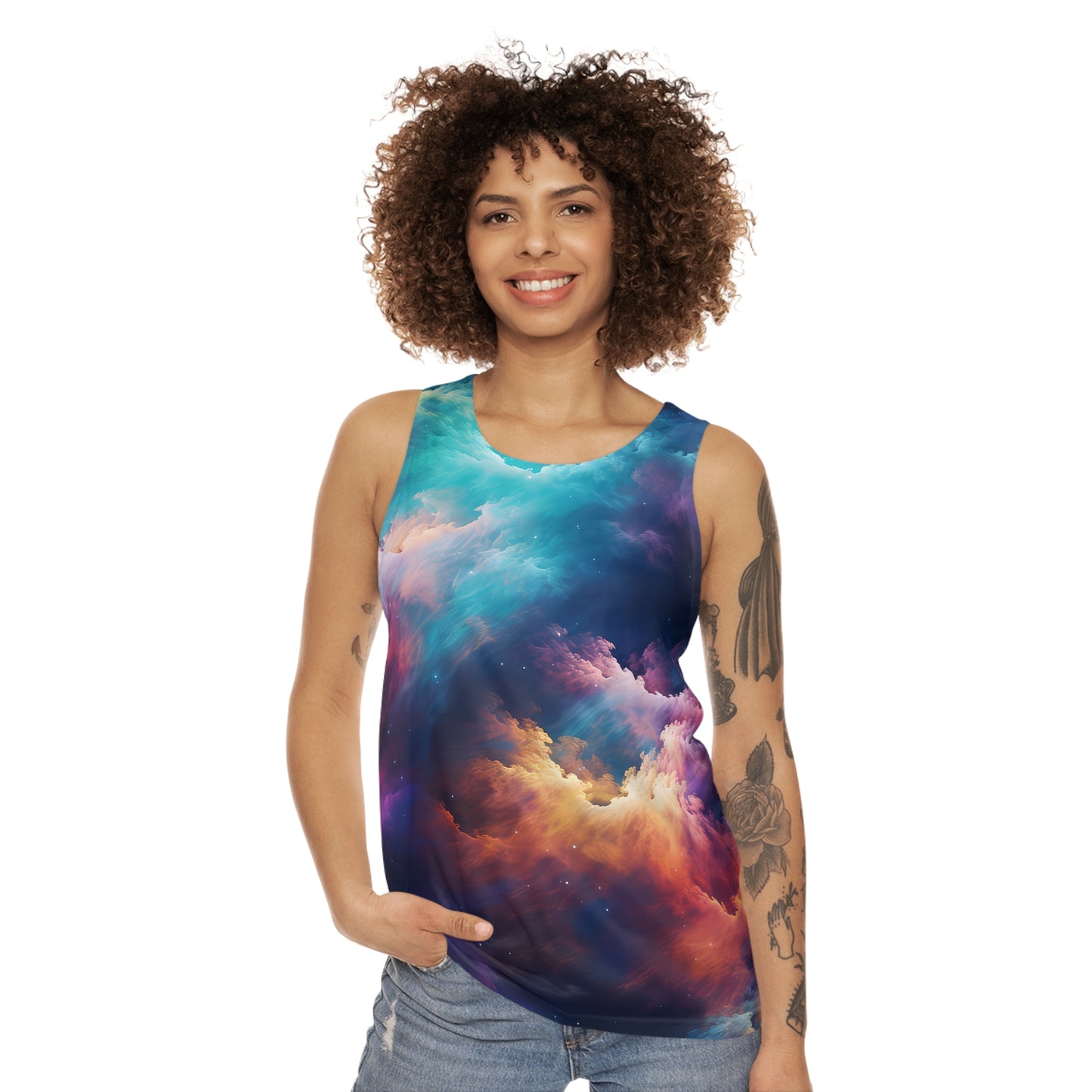 Rainbow Clouds 5 Unisex Tank Top (AOP)