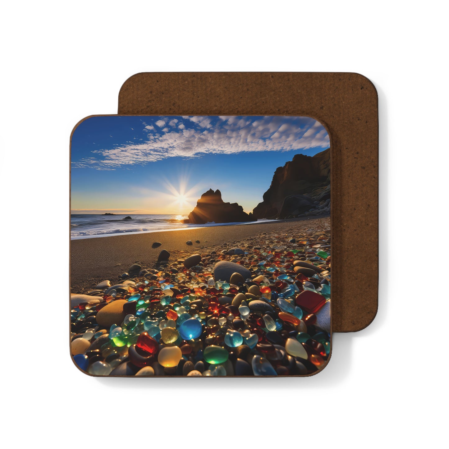 Glass Beach Cali 1 Hardboard Back Coaster