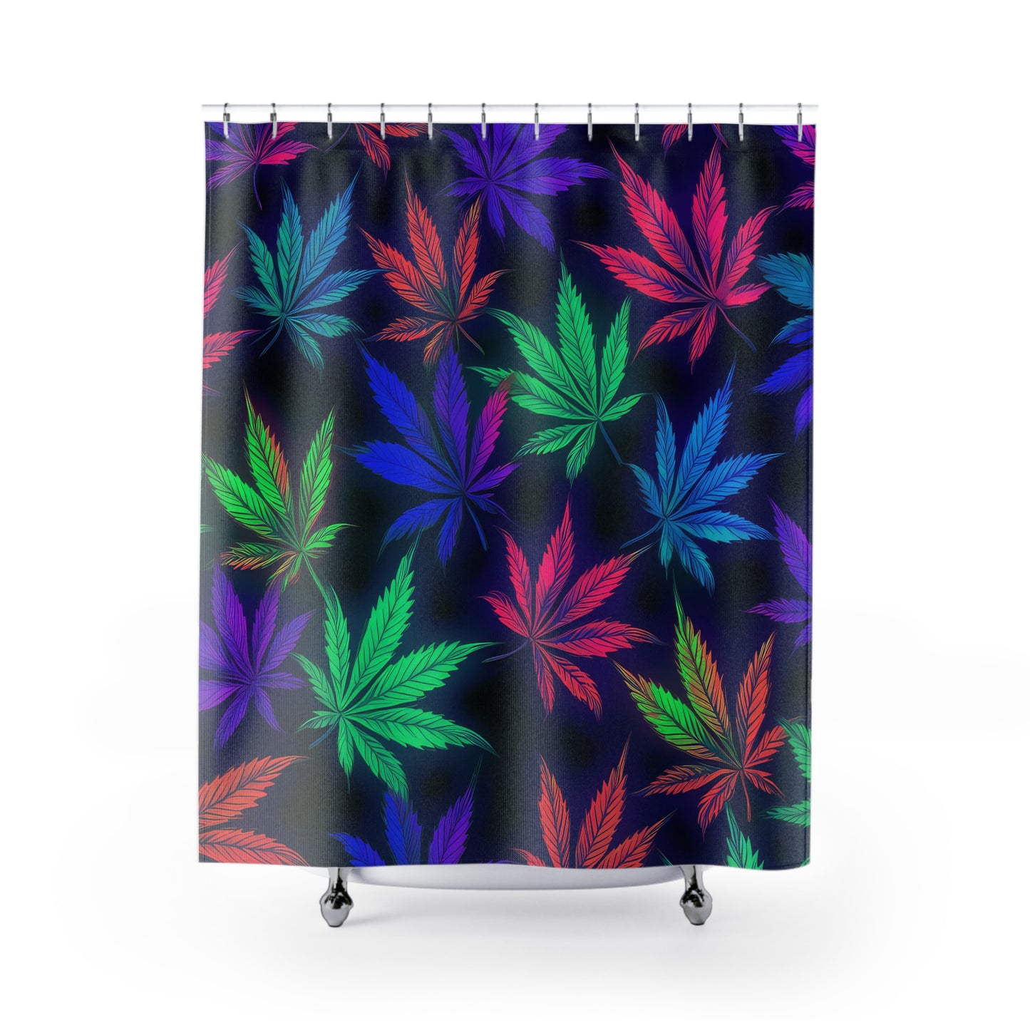 Pot Leaf Neon Colors 1 Shower Curtains