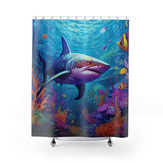 Shark 1 Shower Curtains