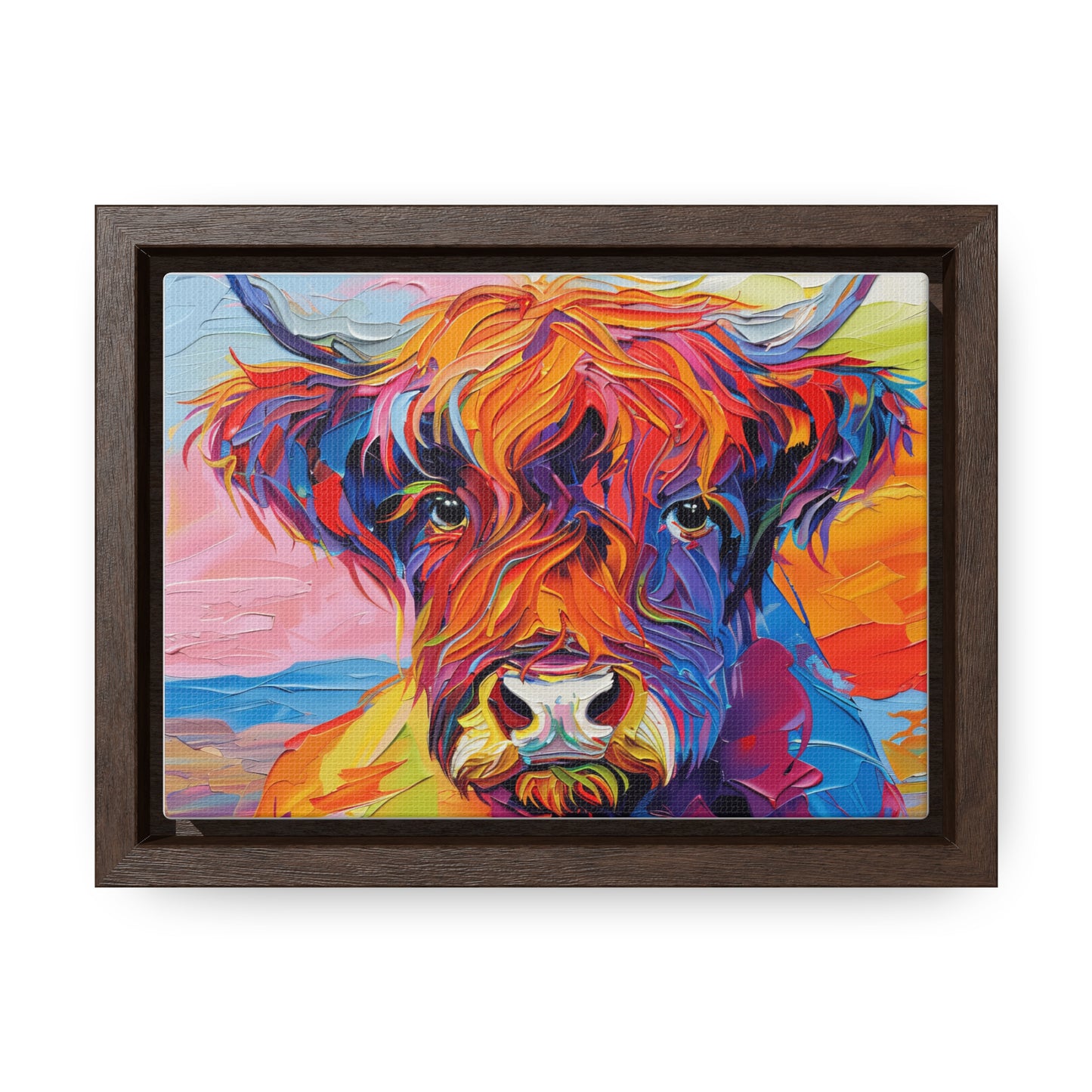 Highland Cow 3 Gallery Canvas Wraps, Horizontal Frame