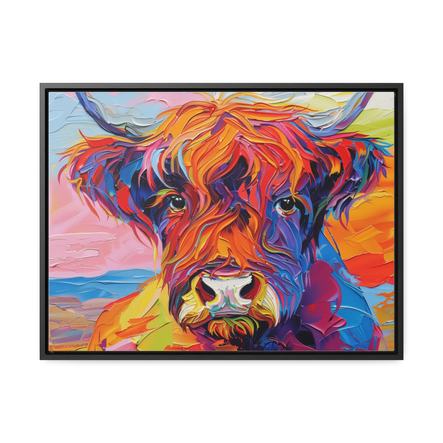 Highland Cow 3 Gallery Canvas Wraps, Horizontal Frame