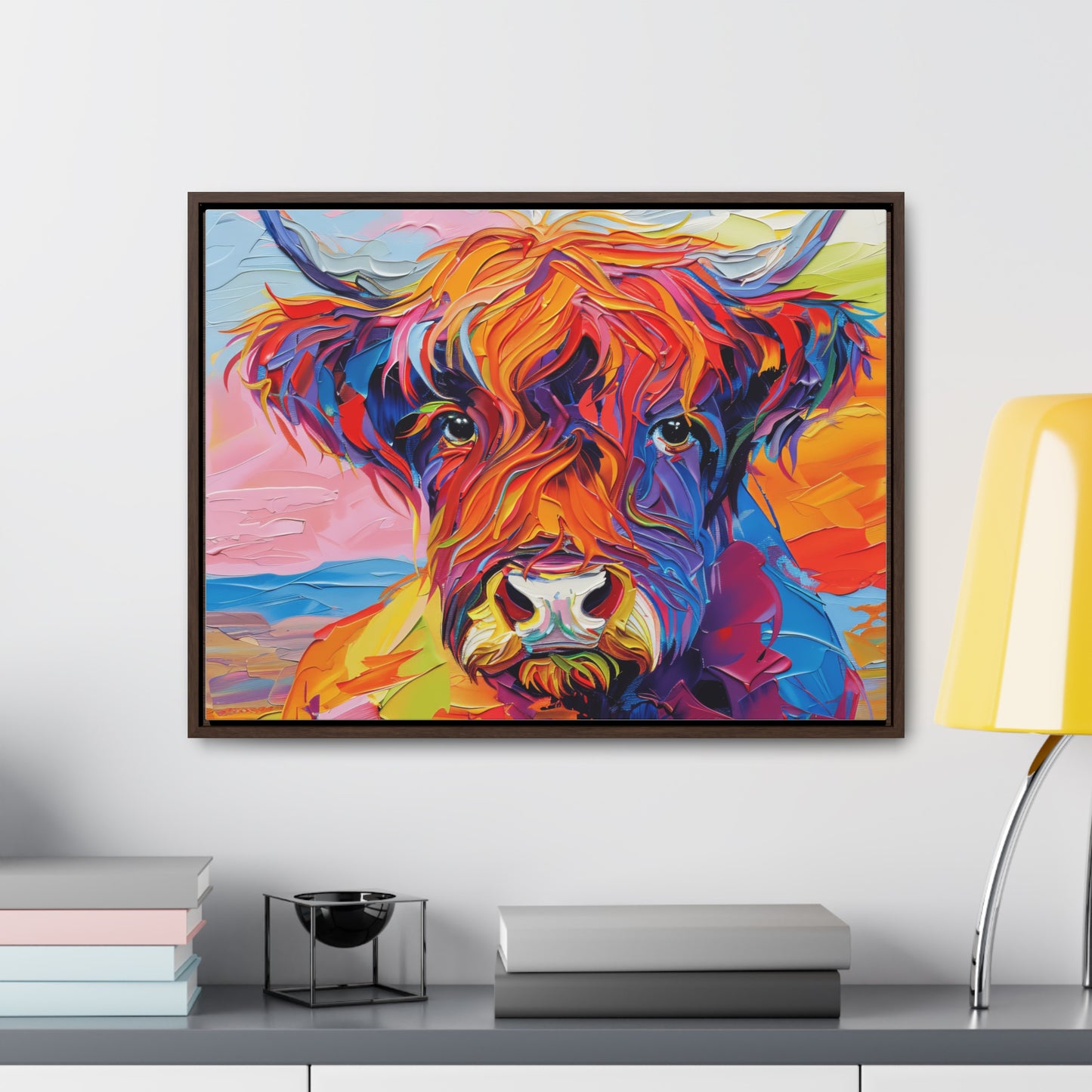 Highland Cow 3 Gallery Canvas Wraps, Horizontal Frame