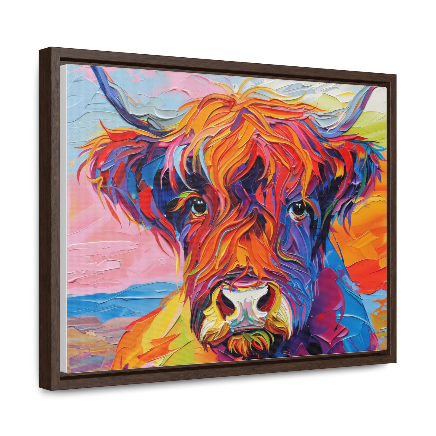 Highland Cow 3 Gallery Canvas Wraps, Horizontal Frame