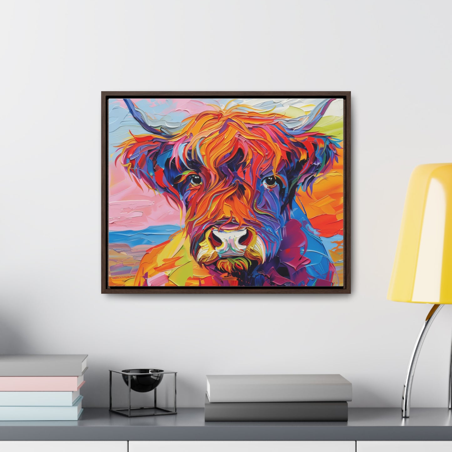 Highland Cow 3 Gallery Canvas Wraps, Horizontal Frame