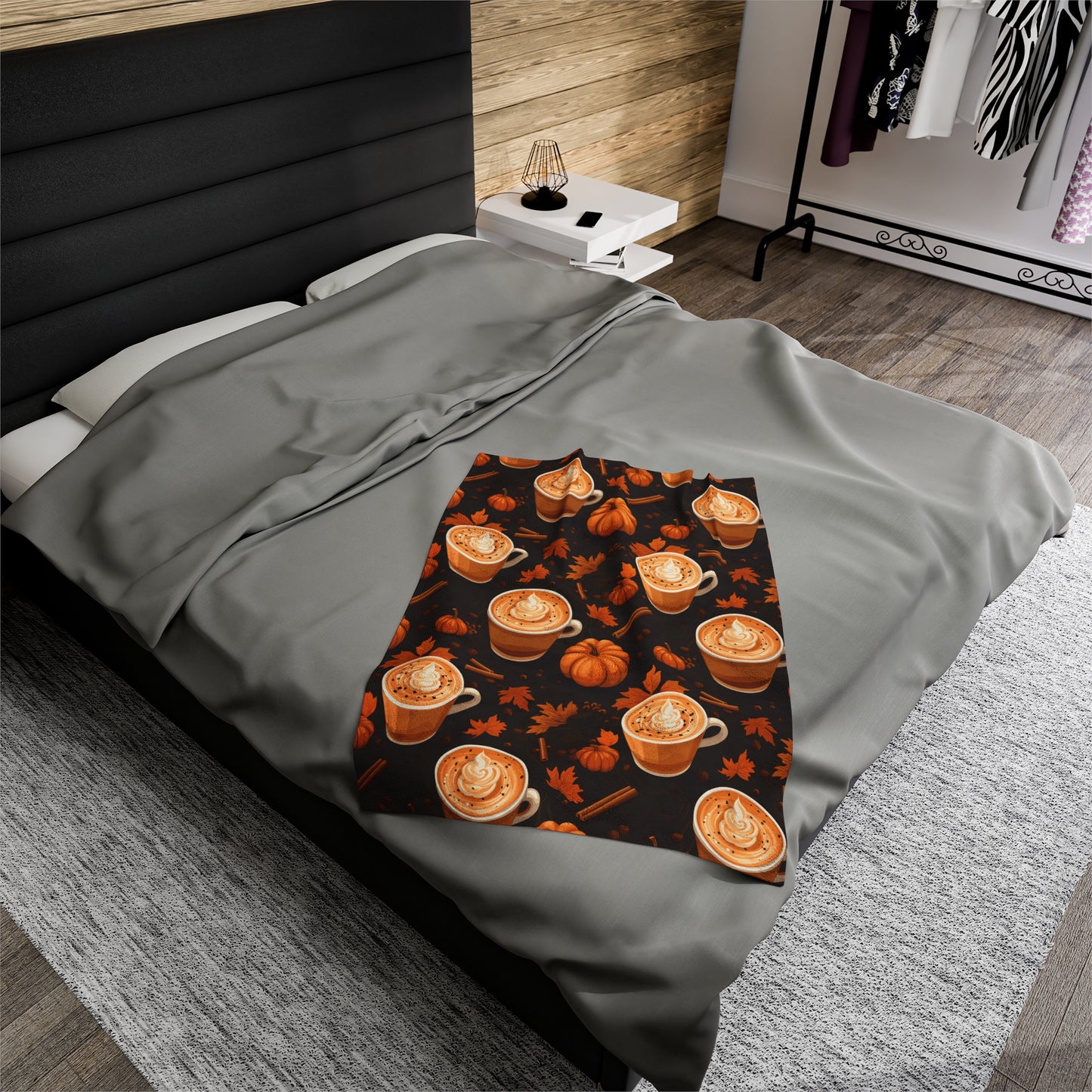 Pumpkin Spice Latte Fall 3 Velveteen Plush Blanket