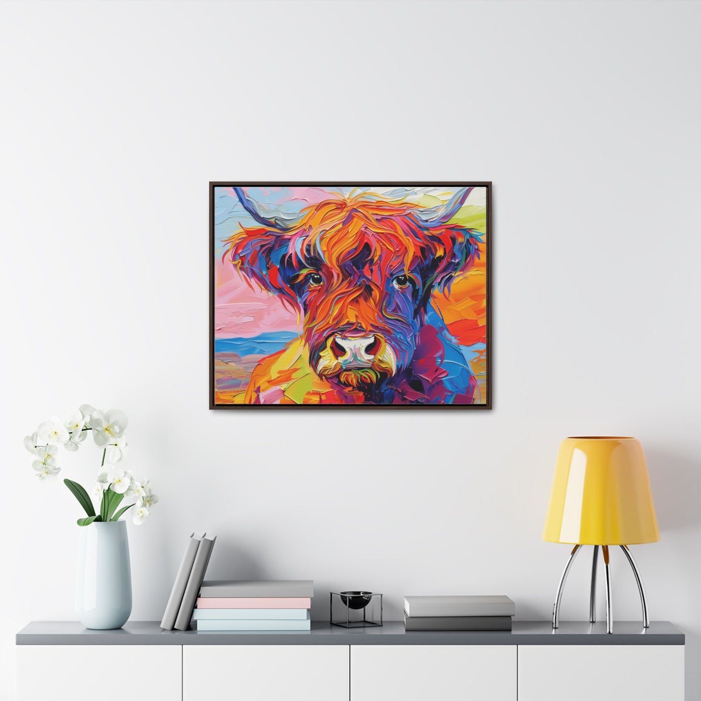 Highland Cow 3 Gallery Canvas Wraps, Horizontal Frame