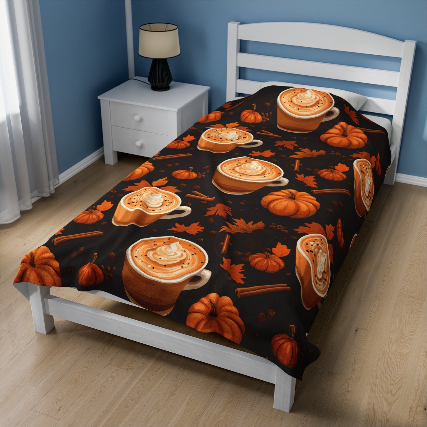 Pumpkin Spice Latte Fall 3 Velveteen Plush Blanket