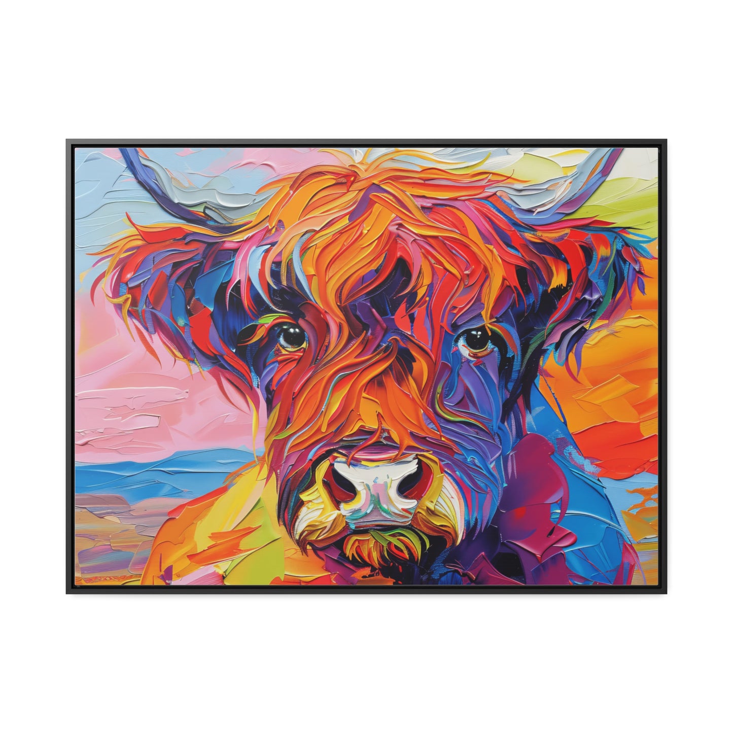 Highland Cow 3 Gallery Canvas Wraps, Horizontal Frame