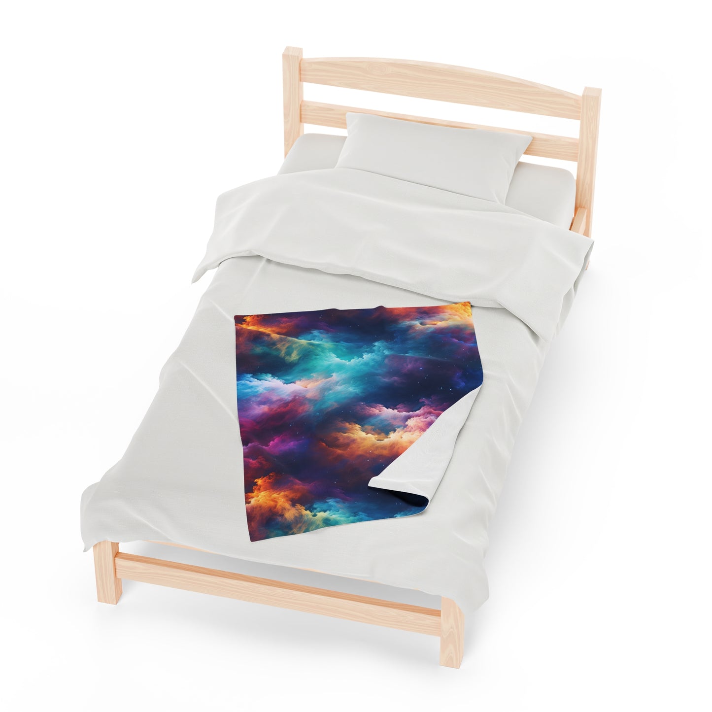 Rainbow Clouds 5 Velveteen Plush Blanket