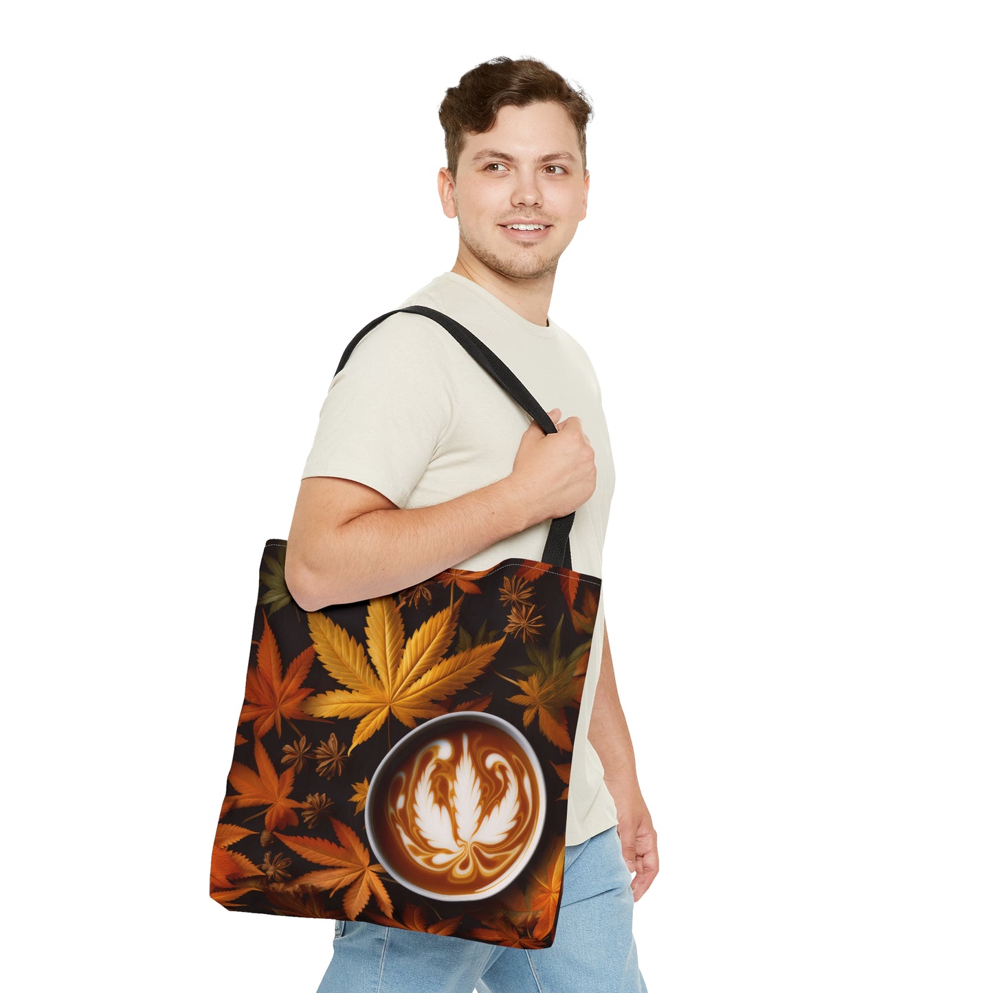 Pot Leaf Fall Colors Coffee 2 Tote Bag (AOP)