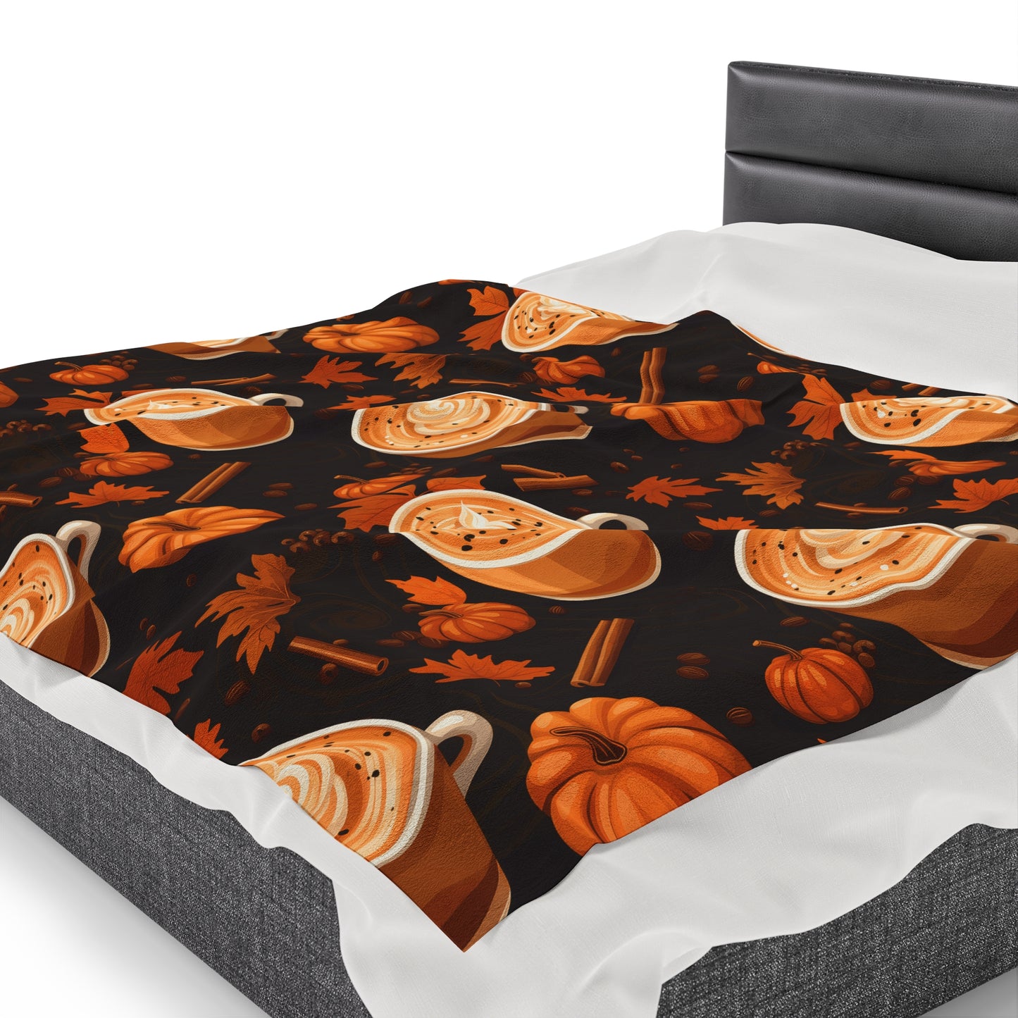 Pumpkin Spice Latte Fall 3 Velveteen Plush Blanket