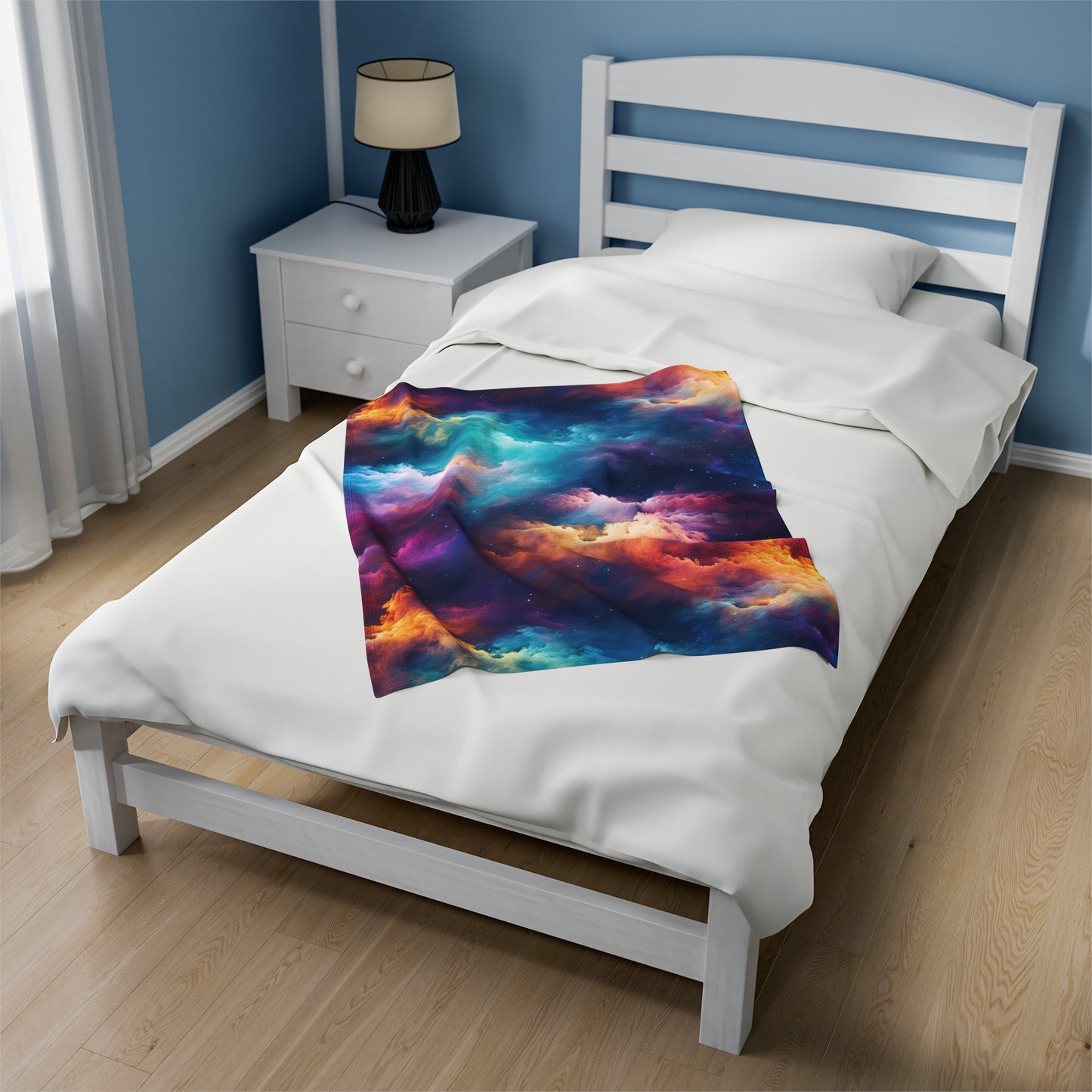 Rainbow Clouds 5 Velveteen Plush Blanket