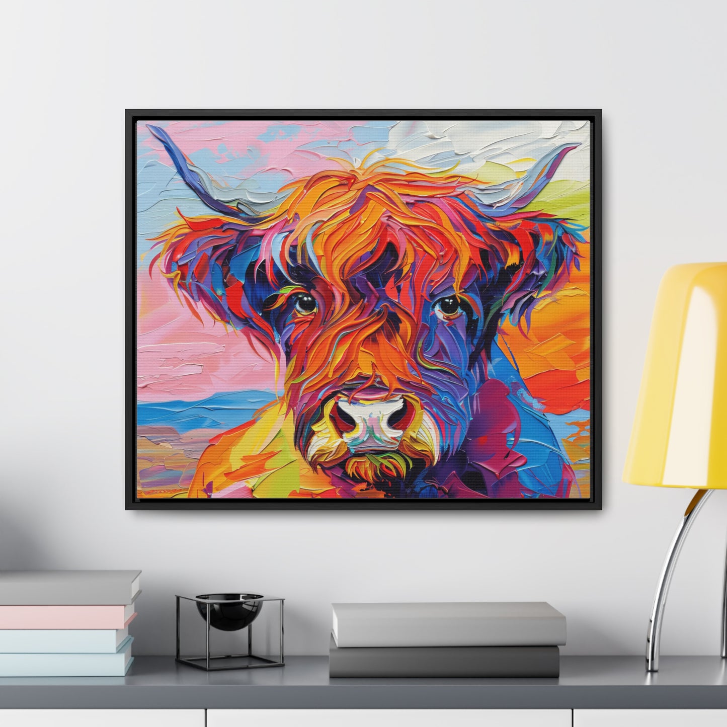 Highland Cow 3 Gallery Canvas Wraps, Horizontal Frame